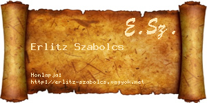 Erlitz Szabolcs névjegykártya